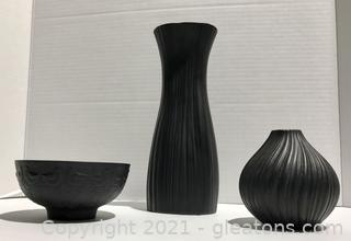 Porcelain Noire Collection by Rosenthal Studio Line (3pc) 