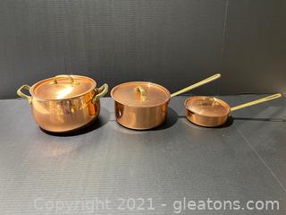Tagus Chef Copper Cookware Made in Portugal (Lot of 6) 