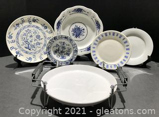 Blue and White Plate Set (7pc) 
