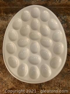 Heavy Egg Shaped Devilled Egg Plate