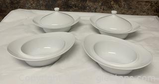 Four Sant Andrea Royal Porcelain Serving Dishes