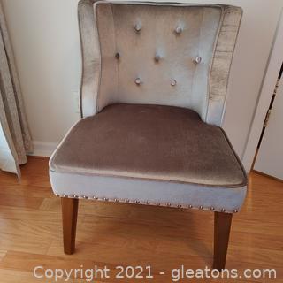 Charismatic Champagne Velvet Accent Chairs – Matches 8107A