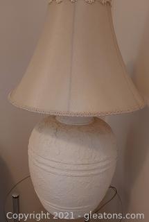 Nice Textured Ginger Jar Lamp with Shade 
