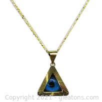 14kt Yellow Gold Evil Eye Necklace 