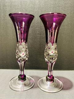 A Pair of Dorflinger Hand Blown Glass Vases 