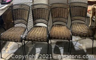 Four Wicker Dining Chairs