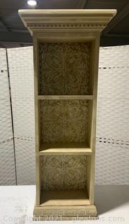 Ivory Decorative Wall Shelf with Metal Background 