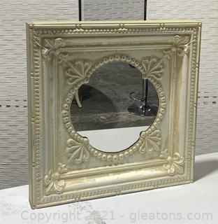 Ivory Decorative Mirror with Metal Framing 