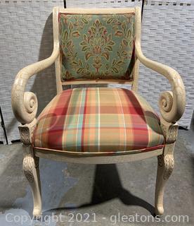 Grecian Inspired Scrolled Arm Chair 