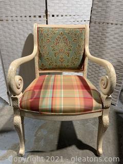 Grecian Inspired Scrolled Arm Chair 