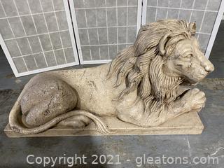 Reclining Plaster Lion Sculpture 