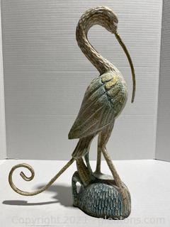 Cute Vintage Crane Sculpture 