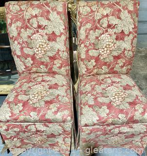 Parson's Roll Back Chairs (2) with Scalloped Skirt 