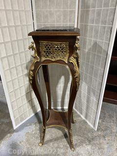 Exquisite 1850’s Mahogany Marble and Bronze Display Stand 