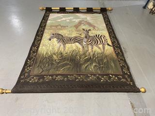 African Wildlife Fabric Tapestry / Wall Hanging 