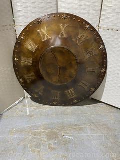 Rustic Aluminum Wall Clock in Bronze  