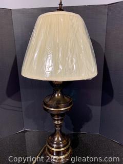 Lovely Brown & Gold Table Lamp W/Shade