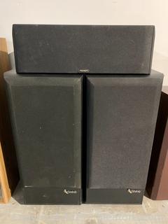 2 Infinity Stereo Speakers with Paradigm Subwoofer