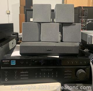 Sony Audio Video Control Center and Six Sony Speakers