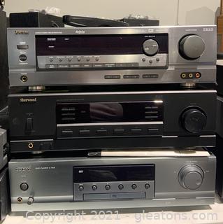 Three Pieces of Sherwood Audio Video Equipment 
