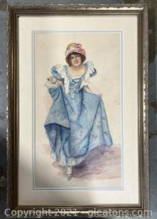 Portrait of a Lady in a Blue Dress 