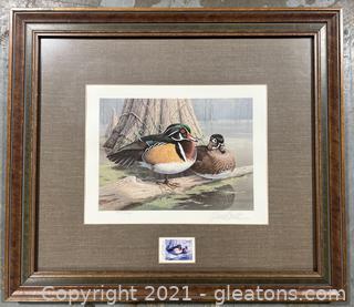 1985 First Georgia Waterfowl Stamp and Signed Print 