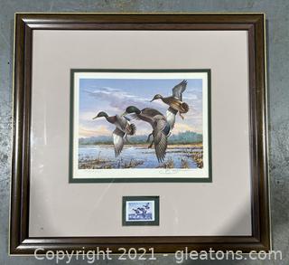 1986 Georgia Waterfowl Conservation Stamp and Signed Print 
