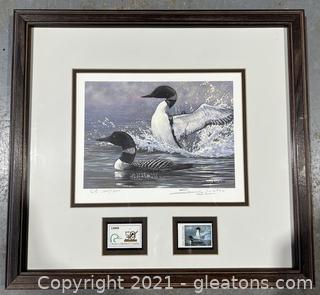 1988 Ducks Unlimited Print with Stamp 