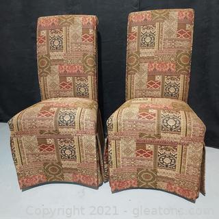 Beautiful Pair of Parson Style Dining Room Chairs (Matches 2001, 2003)