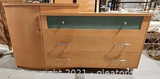 Beautiful Laurier Maple 3 Drawer Dresser with Side Cabinet (Matches 2005 and 2007A,B)