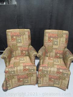 Beautiful pair of Armed parson Style Dining Room Chairs 