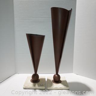 Pair of Modern Abstract Sculptures