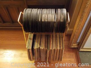 Very Large Collection of Albums and 45’s (Most in a Vintage Metal Holder) 