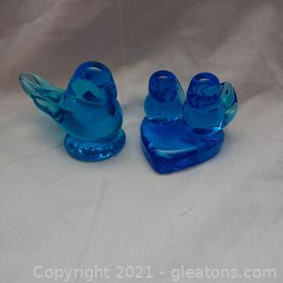 Beautiful Glass Bluebirds of Happiness