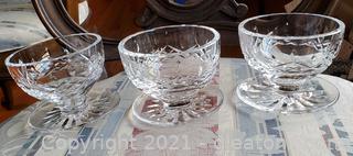 Set of 3 Waterford Cut Crystal Footed Dessert Bowls – Lismore 