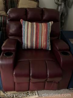 Burgundy Reclining Movie Room Chair