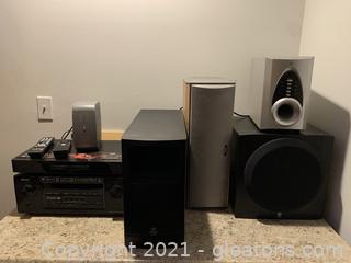 Denon, Vizio, Pyle Home, Belkin AAD Yamaha Stereo Receiver and Speakers