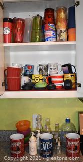 Collection of Mugs – Water Bottles- Open Ceramic Canisters and a Bit More 