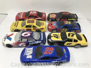 Collection of Plastic 1:24 Scale Race Cars (7)