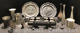 Pewter, Silverplate and Metal Lot (13 pc)