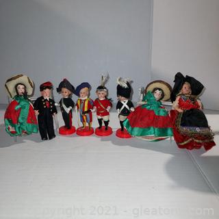Variety of Souvenir Dolls from Around the World 