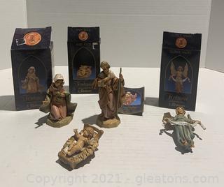 Four Piece Italian Fontanini Heirloom Nativity Collection 