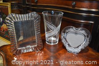 Heavy Crystal Vase- Marquis Waterford Frame -  Heart Shape Glass Frame 