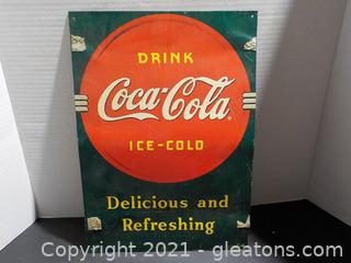 Older Metal “Coca-Cola” Ad Sign (B) (1989) 