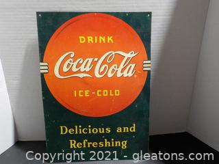 Older Metal “Coca-Cola” Ad Sign (A) (1989) 