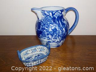 Pair of Blue and White Victoria Ware Ironstone Pieces