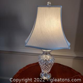 Exquisite Waterford Lismore Crystal Urn Style Table Lamp with Shade
