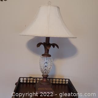 Pretty Pineapple Table Lamp – Antiqued bronze metal and glass