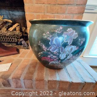 Colorful Vintage Asian Koi Fishbowl/Planter