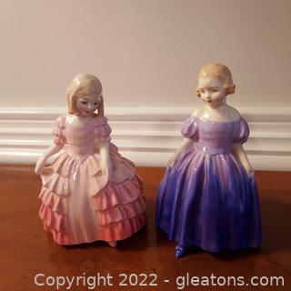 2 Royal Doulton Figurines “Rose” and “Marie”